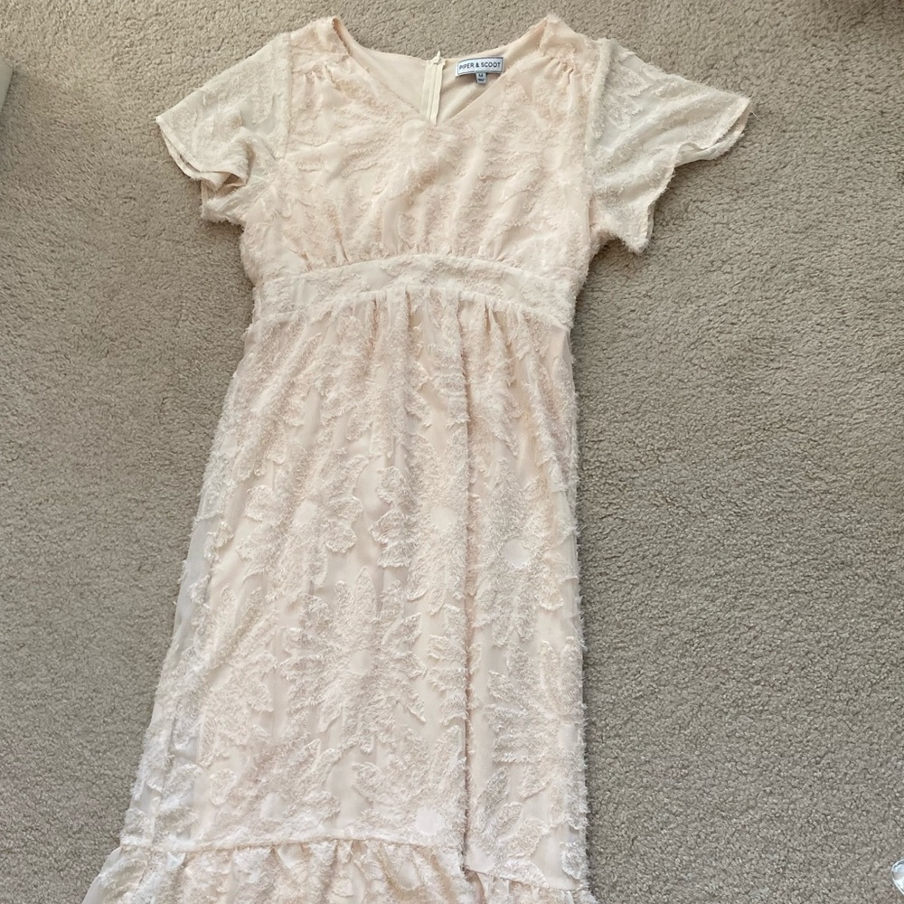 Elegant Cream Rose Piper and Scoot Maxi Dress